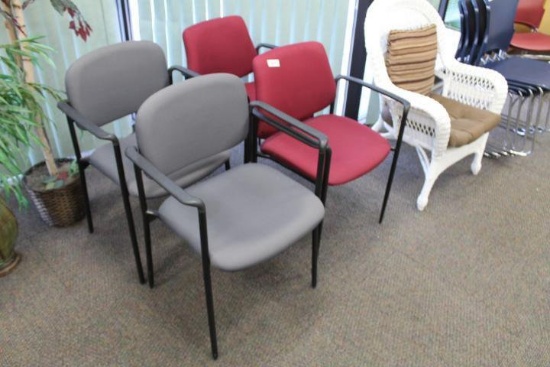 Lot of 4 Lobby Chairs, 2 Sets of 2