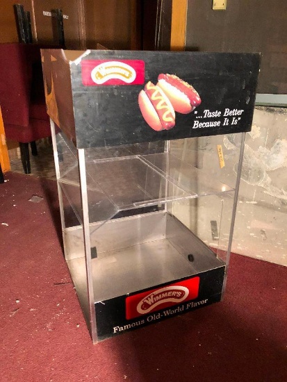 Wimmer's Hot Dog's Holding Cabinet for Hot Dog Roller w/ Bun Shelf