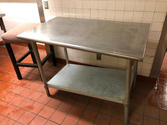 Stainless Steel Prep Table w/ Undershelf, 30"d, 48"L, 34"t