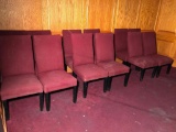 Lot of 12 Chairs, High Back, Maroon Fabric, Black Legs