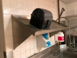 Stainless Steel NSF Dishwasher Rack Wall Mount Shelf, Slanted, 42