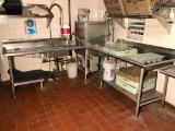 Hobart Commercial Pass Through Dishwasher w/ Spray Wand, L-Shaped w/ 2 Eagle SS Return Tables