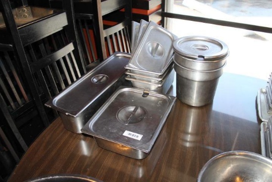 Lot of 7 Various Steam Table Pans w/Lids, NSF