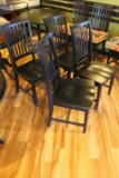 Lot of 4 Solid Wood Restaurant Chairs, Slat Back, Made in Malaysia