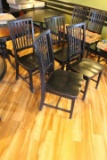 Lot of 4 Solid Wood Restaurant Chairs, Slat Back, Made in Malaysia