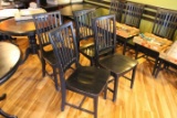 Lot of 4 Solid Wood Restaurant Chairs, Slat Back, Made in Malaysia