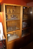 Lot of 2 Wood w/Glass Front Cabinets 73