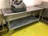 Stainless Steel Prep Table w/Bottom Shelf 72