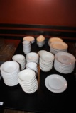 Large Selection of Ceramic Restaurant China Including Plates, Side Plates, Bowls and Soup Cups