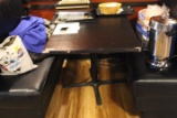 Restaurant Table w/1 Flat Edge For Booths w/Laminate Table and Cast Iron Base 52