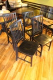 Lot of 4 Solid Wood Restaurant Chairs, Slat Back, Made in Malaysia