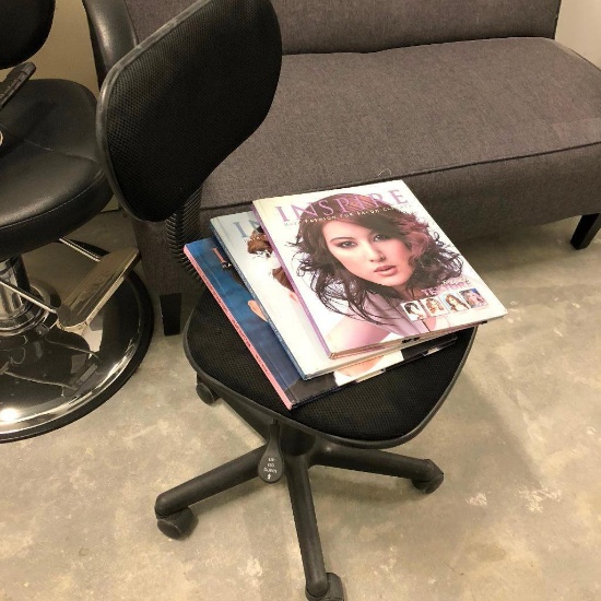 Task Chair and 3 Hairstyle Books