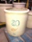 20 Gallon Red Wing Stoneware Crock, Large Wing, c. 1915 Some Damage to Handle