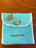 Tiffany & Co. Sterling Silver Full Heart Pendant Necklace with Original Matching Tiffany & Co. Cloth