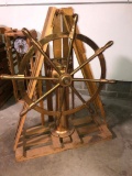 Solid Brass Nautical 8 Spoke Steering Station Ships Steering Wheel, Working, In Shipping Crate, Rare