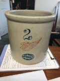 2 Gallon Red Wing Stoneware Crock w/ Large Wing