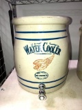 Red Wing Water Cooler Stoneware Crock w/ Large Wing, 4 Blue Bands