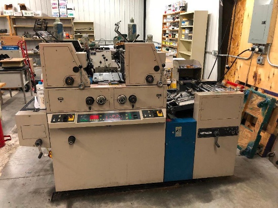 Ryobi 3302M Small Two Color Offset Press, SN: 4744 w/ Accessories & Extra Motors, Working