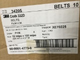 NIB: 3M, Cloth 332D Belts, Film-LOK, Grade: P150, Size: 10 in x 168in