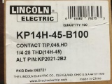 NIB: Lincoln Electric, Contact Tip, 045, HD, 1/4-28THD, Quantity: 100