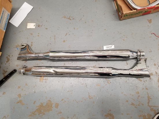 35" DRAG SPECIALTIES FISH TAIL MUFFLERS L1985 -1994 HARLEY DAVIDSON FLT HT HS HR