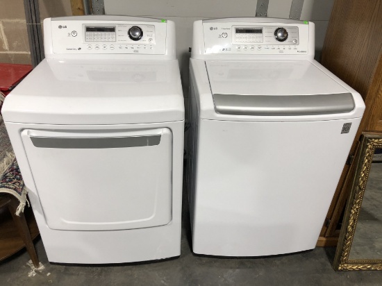 LG High Efficiency Large Capacity Top Load Washer & Dryer Set, Like New, 2 Years Old, $1,600 Retail