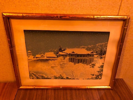 Framed Art Print Displayed at Mt Fuji Inn in Omaha, NE