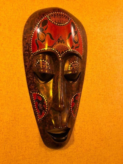 Wooden Mask Displayed at Mt Fuji Inn, Omaha, NE
