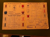 Large Vintage Mai Tai Lounge Drink Menu w/ Color Insert w/ Drink Images