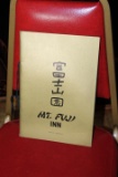 Authentic Complete Original Food Menu w/ Calligraphy from Mt Fuji Inn Restaurant in Omaha, NE