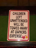 Funny & Controversial Mt Fuji Sign (was removed due to a few complaints) Children Towed Away Sign