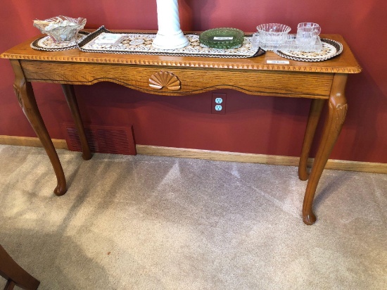 Oak Sofa Table, 48" x 14" x 28" Tall