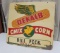 Dekalb Sign, Unusual Graphics Chix Corn, Bill Peck Dealer, Double Sided