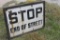 Stop End of Street Single Sided Porcelain Wood Framed Sign, Very Heavy