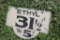 Ethyl Gas Tin Sign, 3 1/2 Cents Die Cut Metal