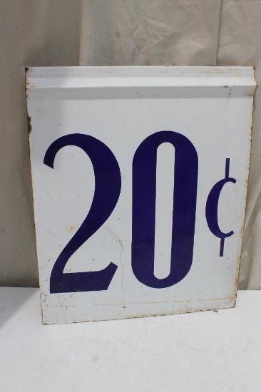 Porcelain Sign - 20 Cents, Single Sided