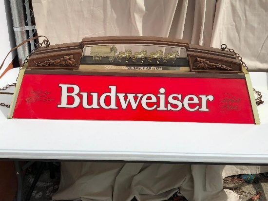 Vintage Clydesdale Budweiser Billiard Table Light, 40"