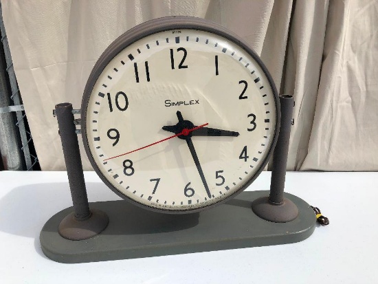 Simplex Double Sided School Clock