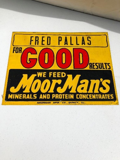 MoorMan's Feed Sign, Tin, One Sided