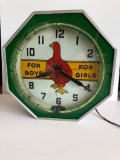 Red Goose Shoes Neon Clock by Neon Products, Works Great, All Original, Rare
