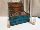 Rock Springs Bottling Works Blue Wooden Crate w/ Bottles