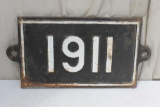 1911 Cast Iron Bridge Sign