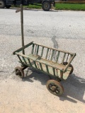 Early Old Goat Wagon w/ Wooden Wheels, Awesome Old Paint