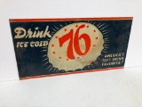 Vintage Drink 76 Soft Drink, Single Sided Tin, 12