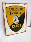 Vintage American Express Double Sided Tin Sign, 16