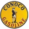Contemporary Conoco Minuteman Gasoline diecut metal single-sided sign, Exc cond, 25.5