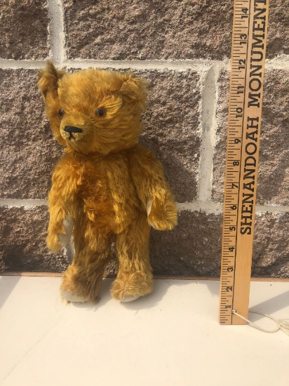 Vintage Articulated Teddy Bear, No Tags 12"