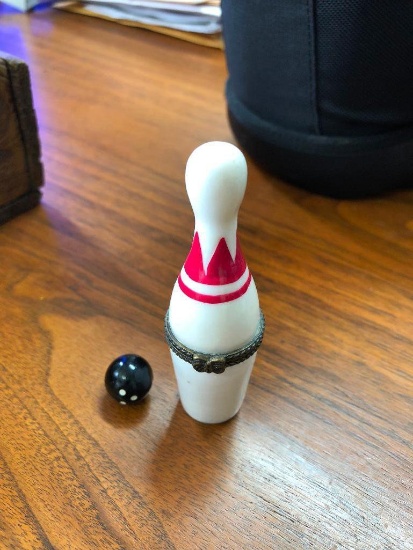 Miniature Bowling Pin & Ball Container