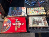 Lot of 4 Vintage Board Games, Video Village, Wide World, SWAT, Ting-a-ling Bingo