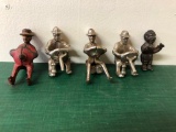 Lot of 4 Cast Iron Toy Drivers for Arcade and Other Cast Iron Toys Plus One Man